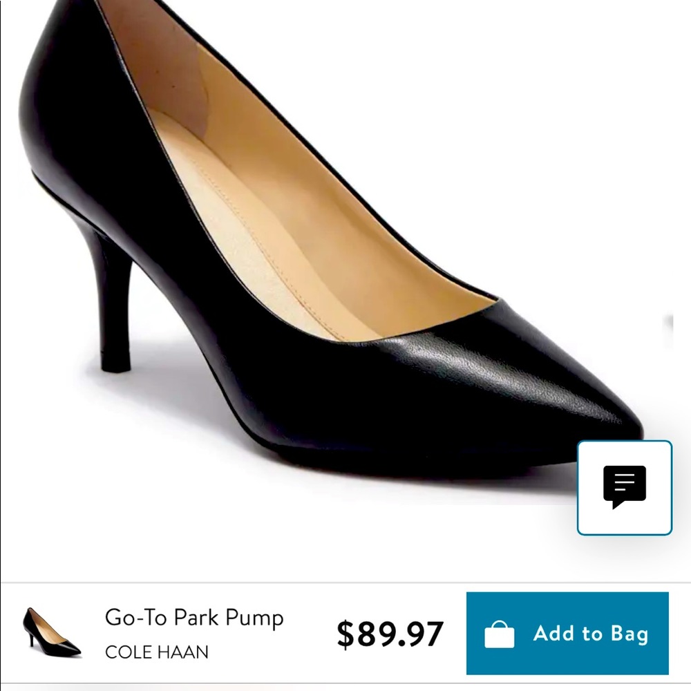COPY - Cole Haan, pointy toe leather pump, like new, black size 9 1/2